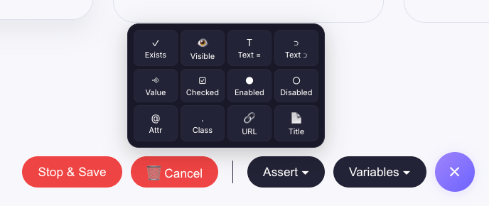 E2Easy browser extension: recording a user flow
