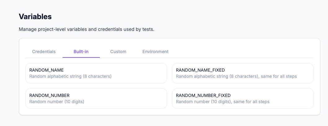E2Easy Variables and Credentials management